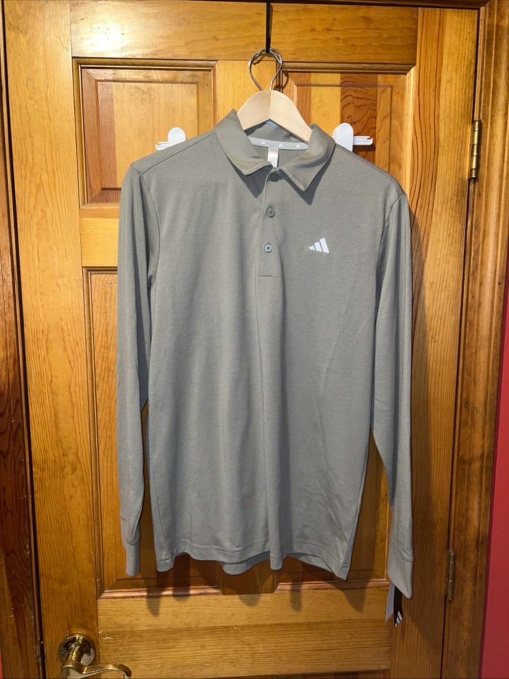 Adidas Men’s Long Sleeve Polo Small Silver PBL  ADVR 0940 MSRP $70